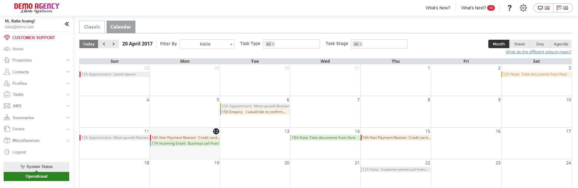 Manage your contacts, tasks and appointments